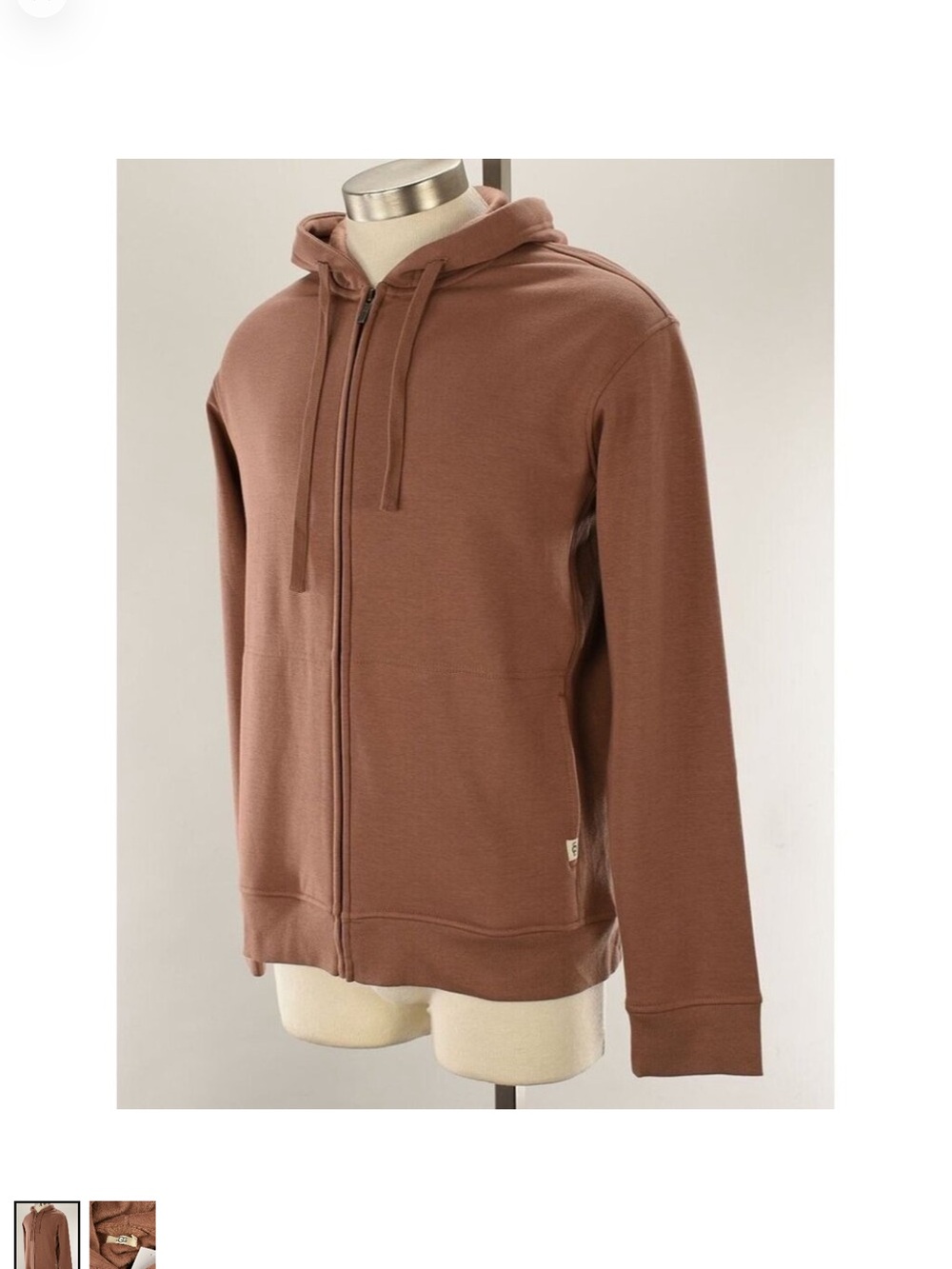 NWT UGG Gordon Full Zip Hoodie in Dark Chestnut Brown